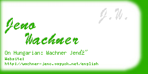 jeno wachner business card